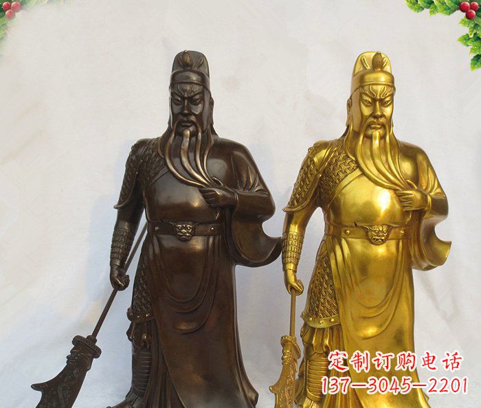 廊坊武财神持刀关公铜雕 (2)
