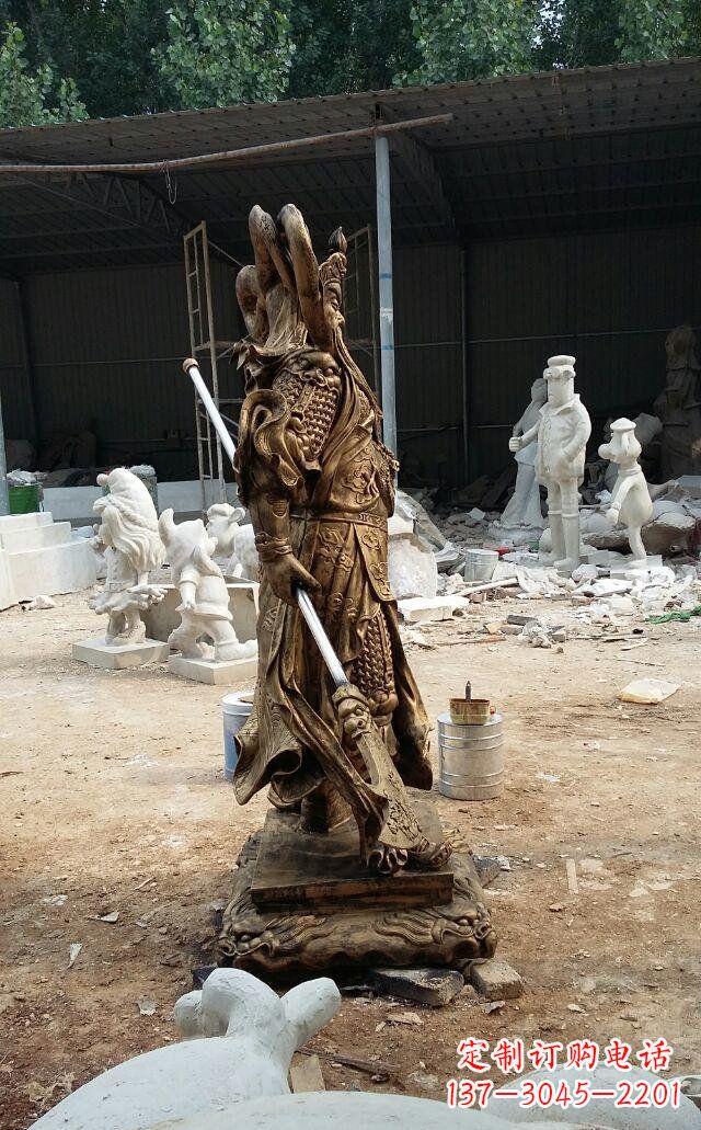 廊坊武财神关公玻璃钢仿铜雕塑