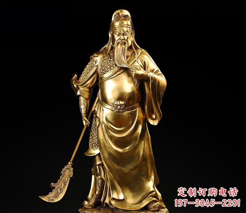 廊坊武圣握刀关公铜雕