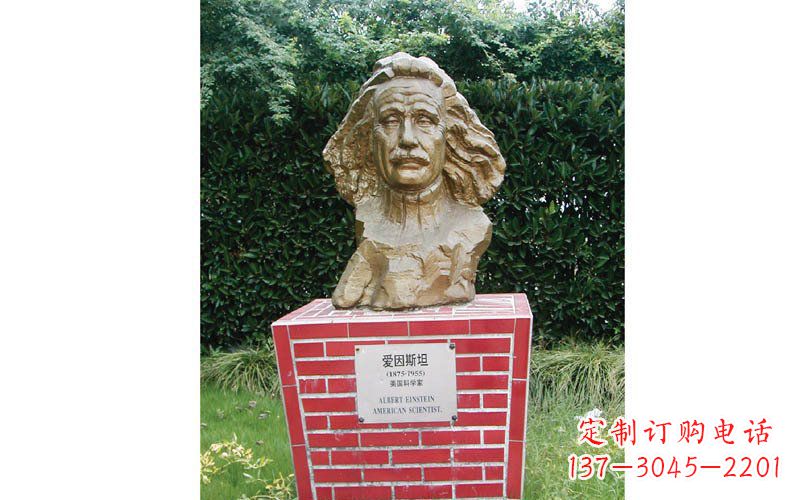 廊坊西方名人爱因斯坦头像铜雕
