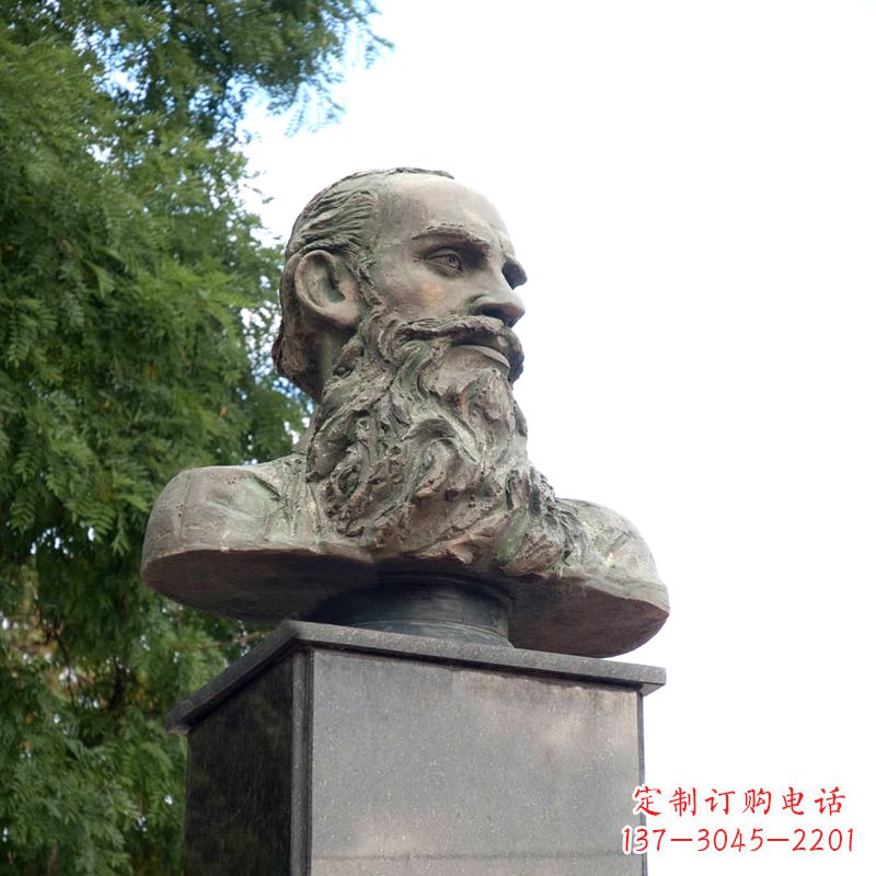廊坊西方名人俄国现实主义作家托尔斯泰胸像雕塑摆件