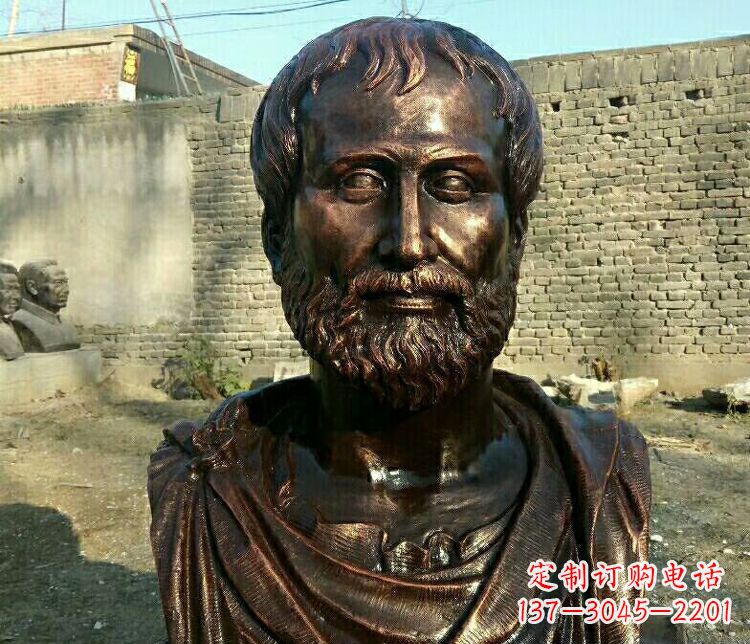 廊坊西方名人亚里士多德胸像铜雕