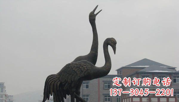 廊坊仙鹤公园景观铜雕