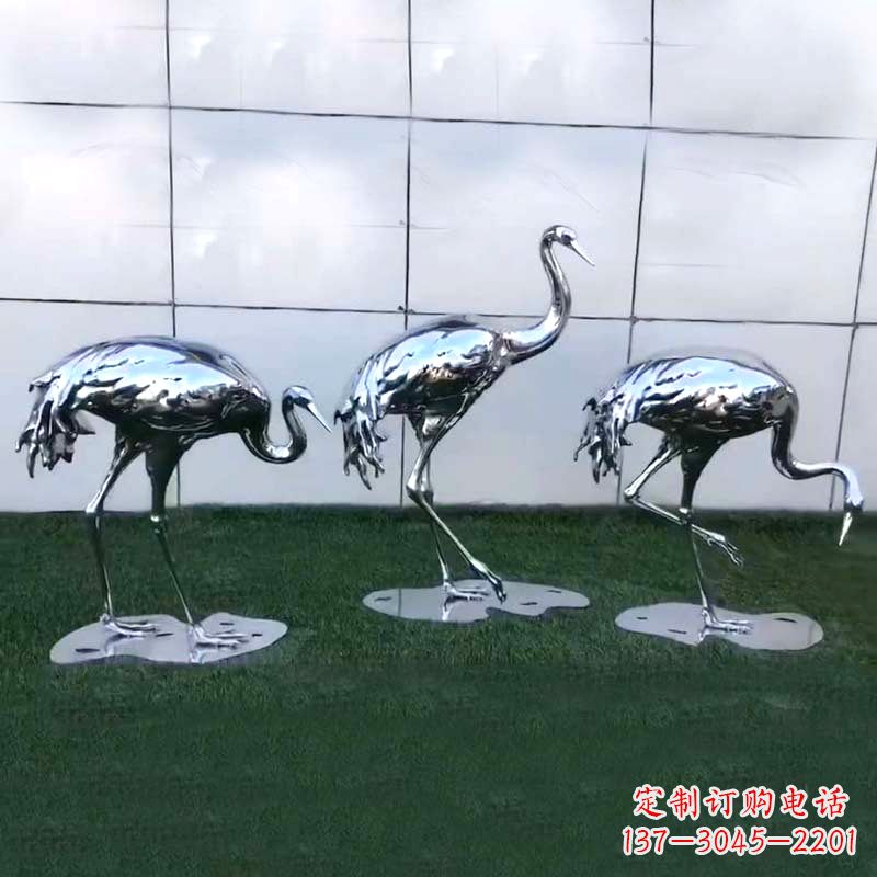 廊坊仙鹤镜面不锈钢雕塑