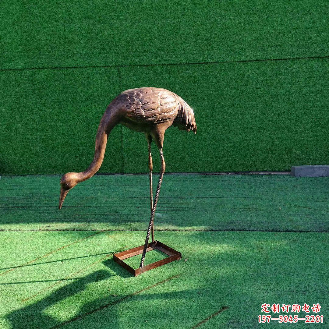 廊坊仙鹤拉鼓铜雕塑