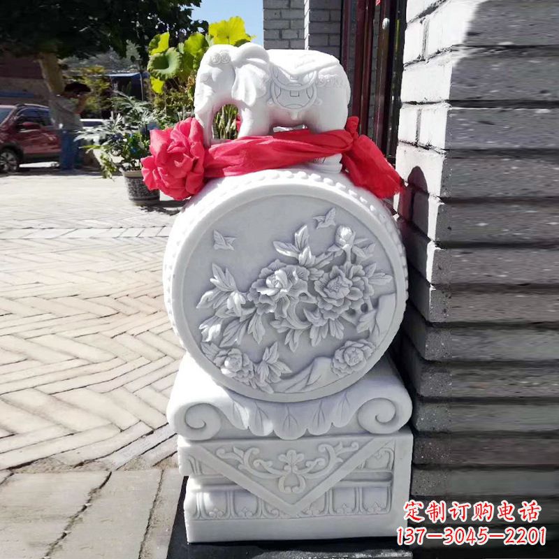 廊坊仙鹤石雕门墩