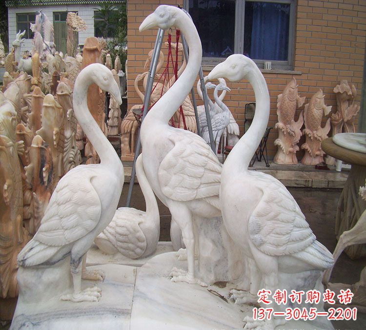 廊坊仙鹤衔树枝 石雕