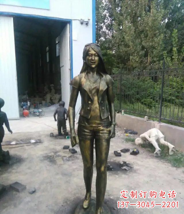 廊坊现代美女广场人物铜雕