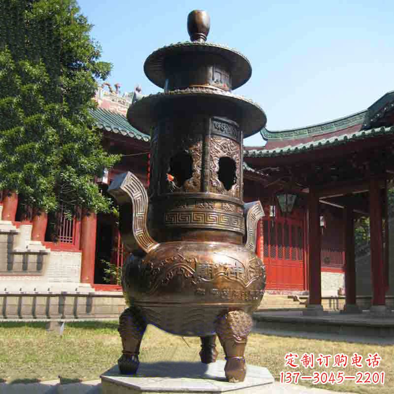 廊坊现代铜制香炉铜雕香炉
