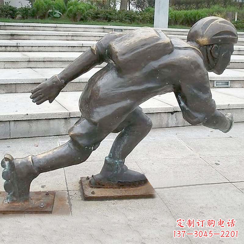 廊坊小孩滑旱冰广场人物运动雕塑