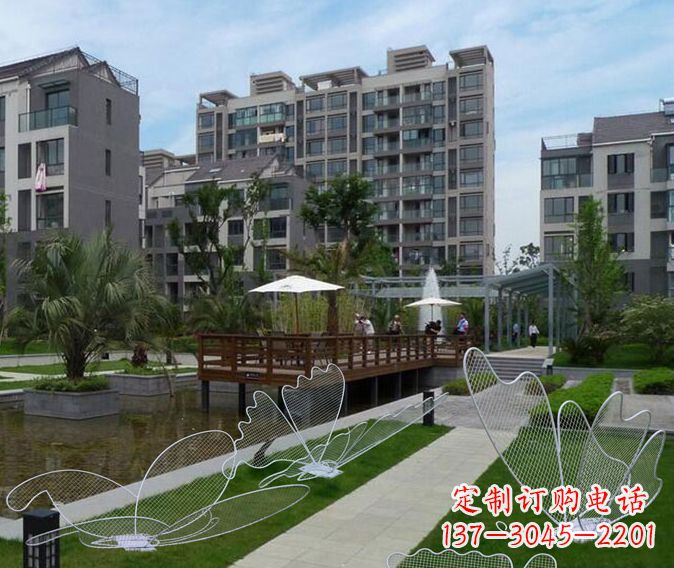 廊坊小区不锈钢镂空蝴蝶雕塑