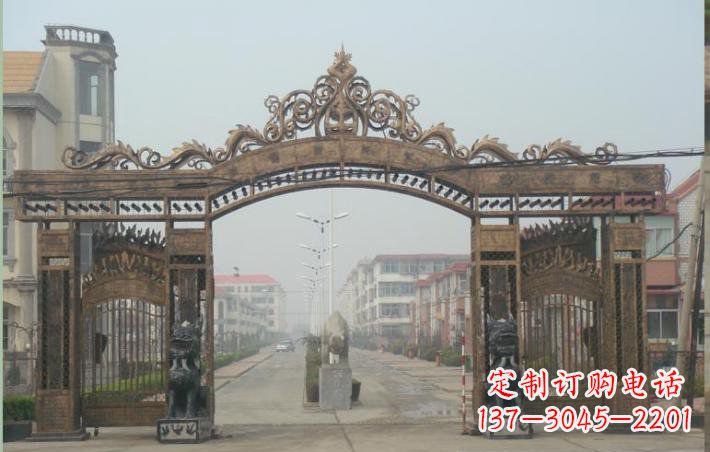 廊坊小区不锈钢门口牌坊雕塑