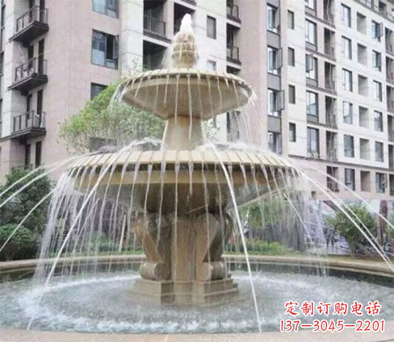 廊坊小区大型喷泉景观石雕