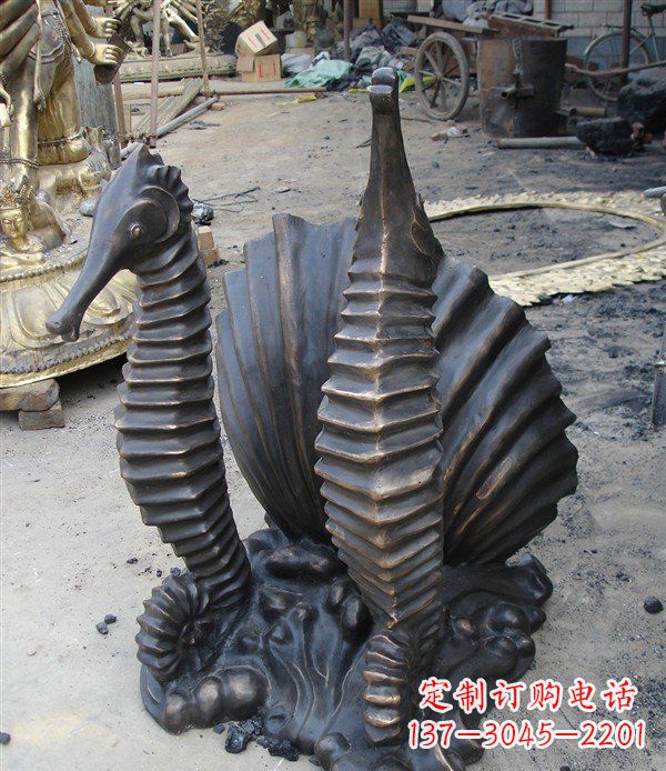 廊坊小区动物海马铜雕