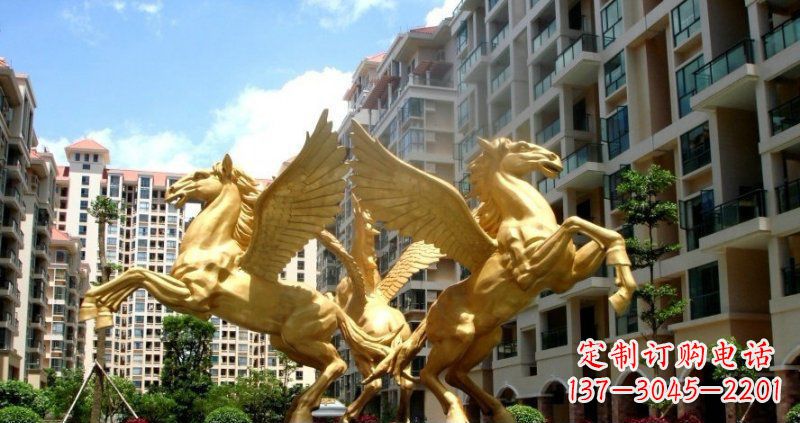 廊坊小区飞马动物铜雕