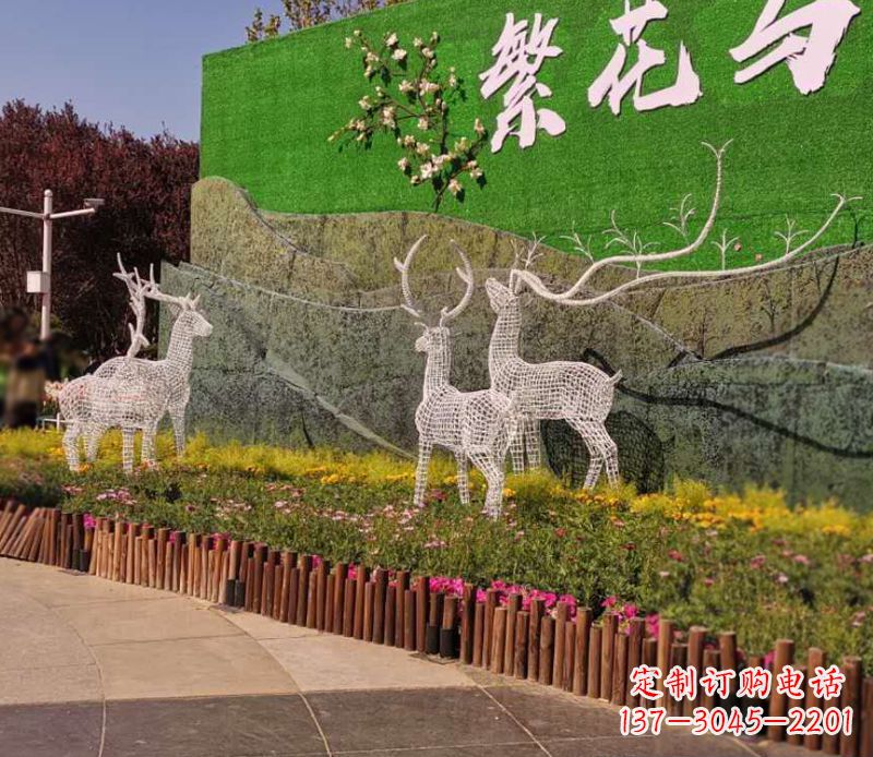 廊坊小区景观不锈钢梅花鹿