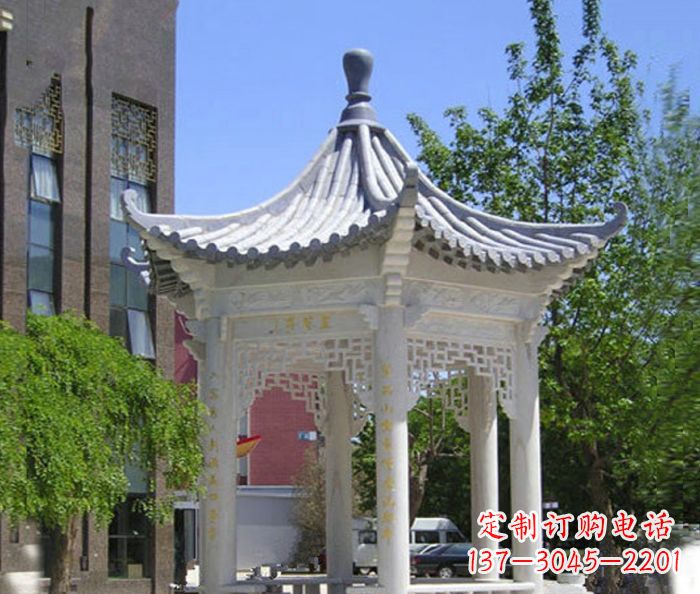 廊坊小区景观大理石凉亭