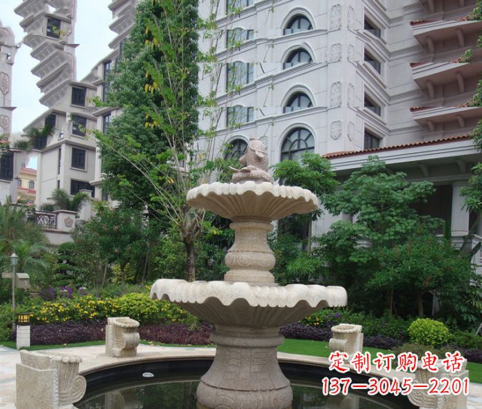 廊坊小区景观大理石鲤鱼喷泉石雕