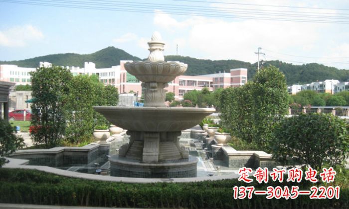 廊坊小区景观大理石喷泉石雕 (2)