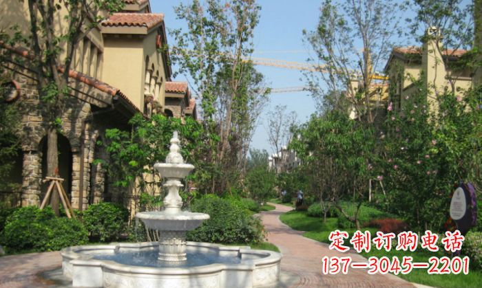 廊坊小区景观大理石喷泉石雕 (5)
