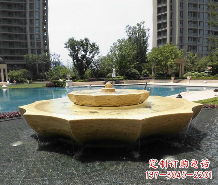 廊坊小区景观大理石喷泉石雕 (6)