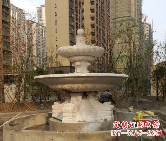 廊坊小区景观大型喷泉石雕 (3)