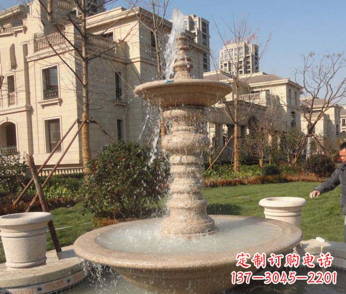廊坊小区景观多层喷泉石雕 (2)