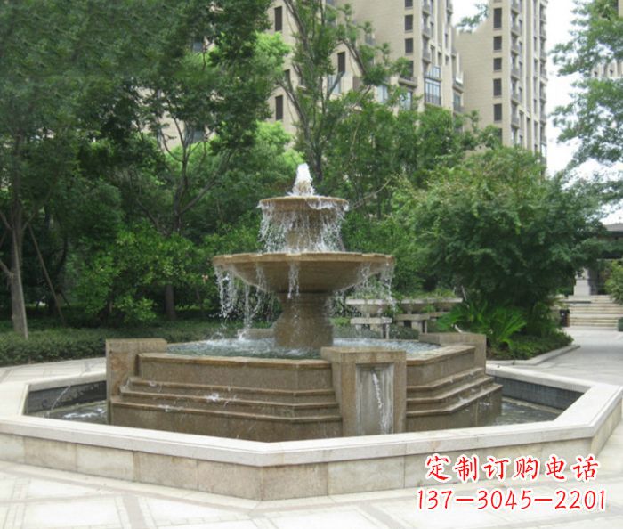 廊坊小区景观大型喷泉石雕 (7)