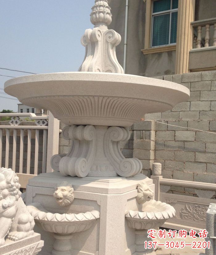 廊坊小区景观汉白玉喷泉石雕