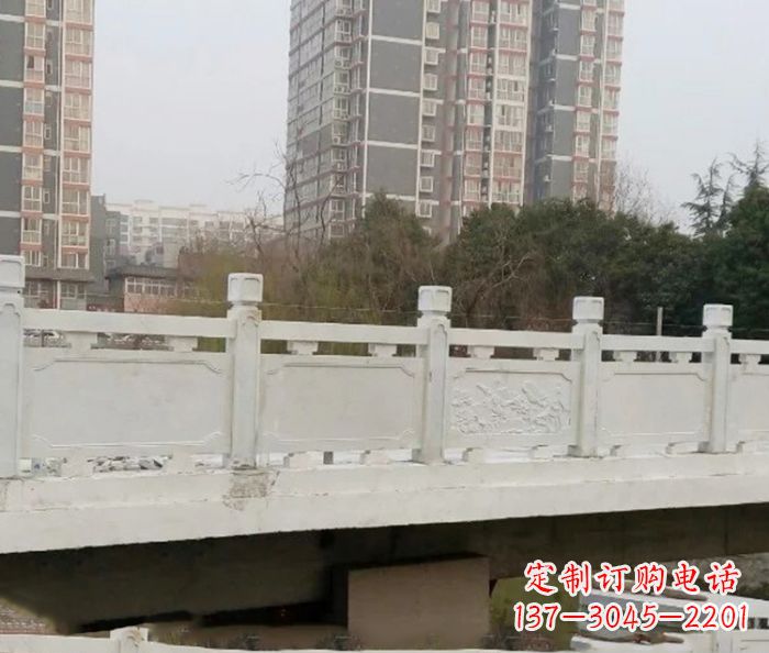 廊坊小区景观汉白玉石雕栏板 (2)