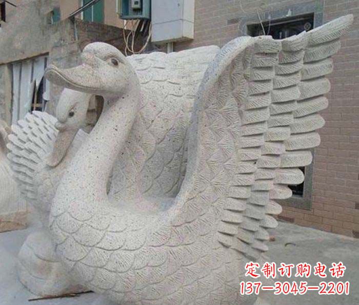 廊坊小区景观天鹅石雕喷泉