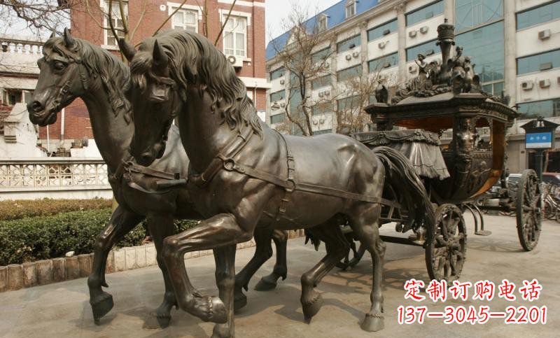 廊坊小区欧式马车铜雕