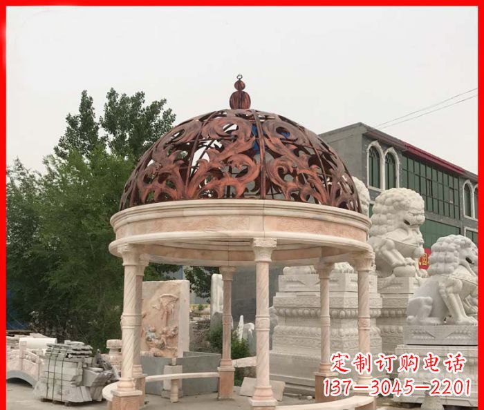 廊坊小区欧式圆顶凉亭石雕_1