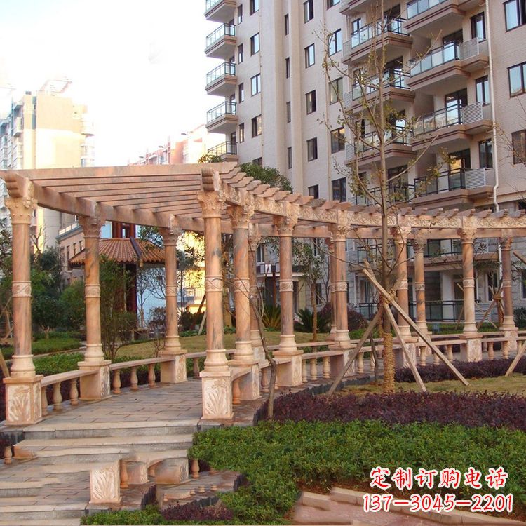 廊坊小区石雕花架长廊