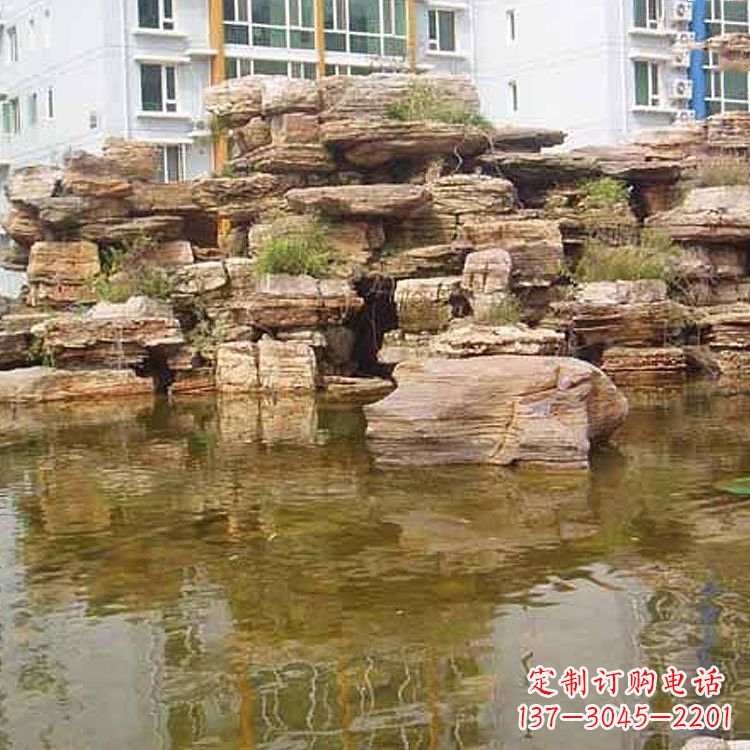 廊坊小区庭院假山鱼池