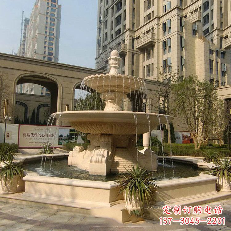 廊坊小区庭院石雕欧式喷泉