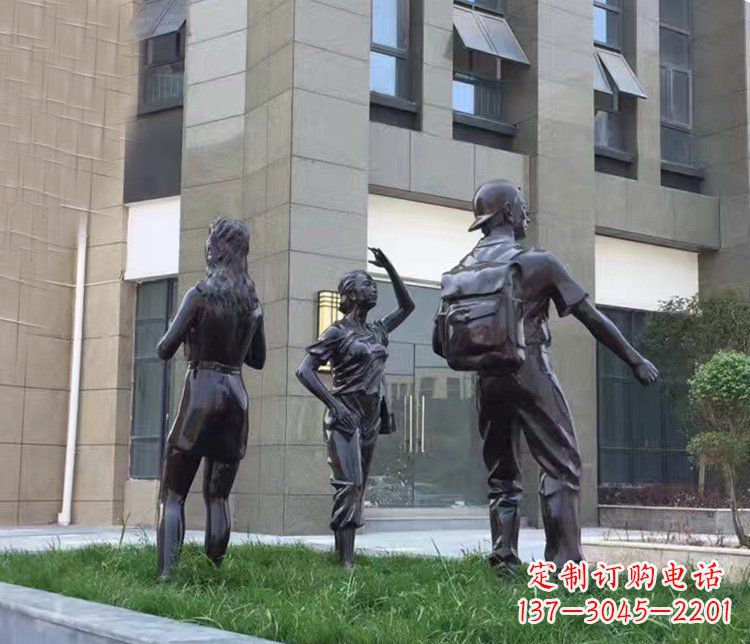 廊坊小区铜雕美女人物雕塑
