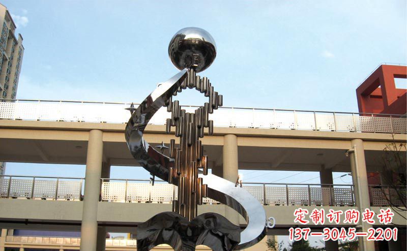 廊坊校园不锈钢抽象钥匙和书籍雕塑