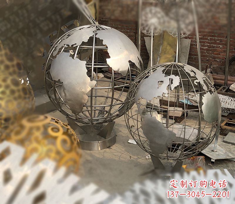 廊坊校园不锈钢地球仪雕塑112
