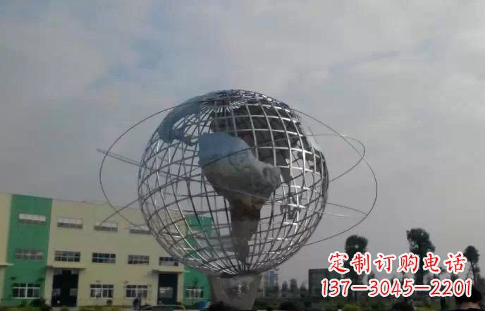 廊坊校园不锈钢地球仪雕塑222