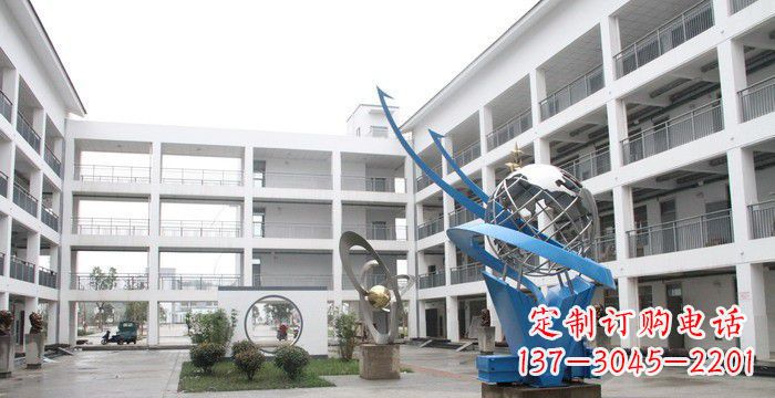 廊坊校园不锈钢书籍地球雕塑