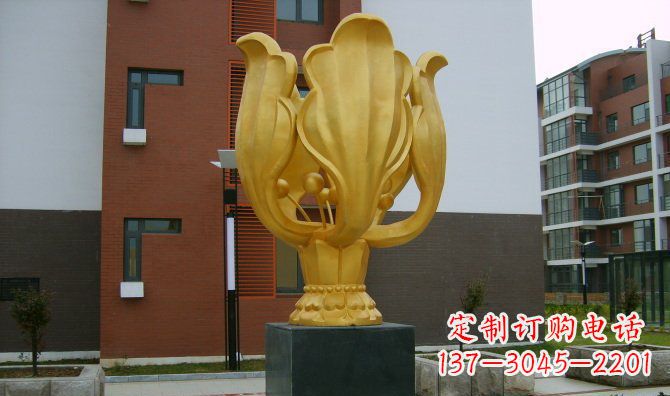 廊坊校园不锈钢紫荆花雕塑