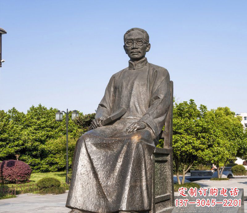廊坊校园蔡元培名人铜雕