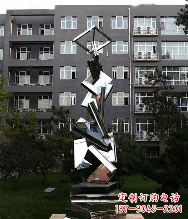廊坊校园抽象不锈钢书籍雕塑