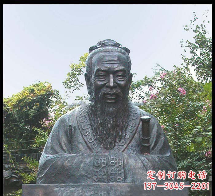 廊坊校园大型孔子头像铜雕