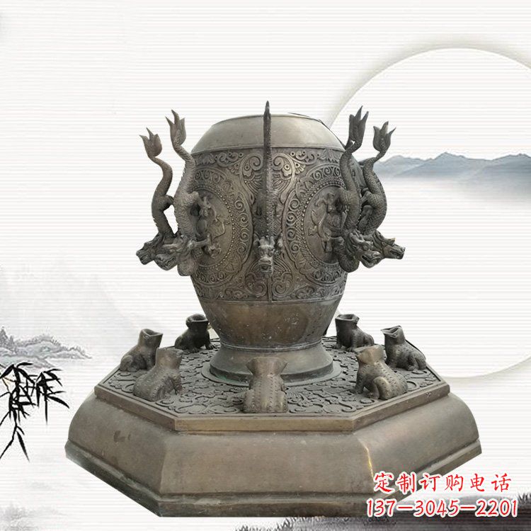 廊坊校园地动仪铜雕