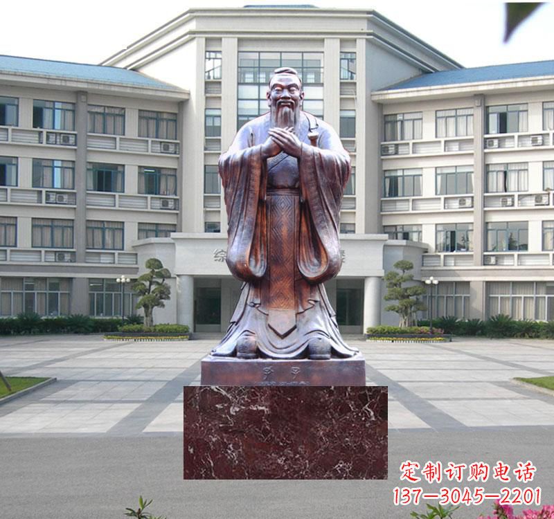 廊坊校园雕塑孔子 (2)