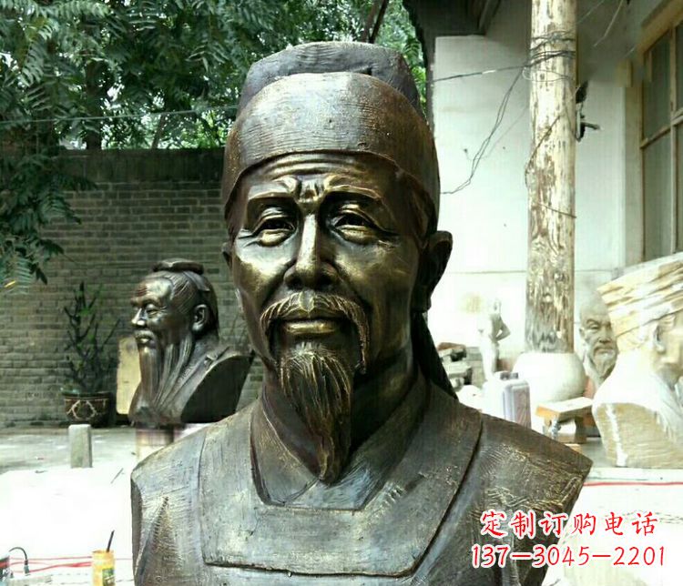 廊坊校园杜甫胸像铜雕
