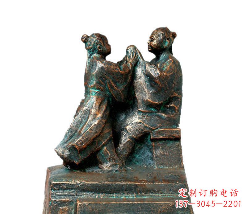 廊坊校园古代孔融让梨人物铜雕