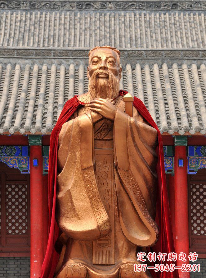 廊坊校园古代名人孔子铜雕